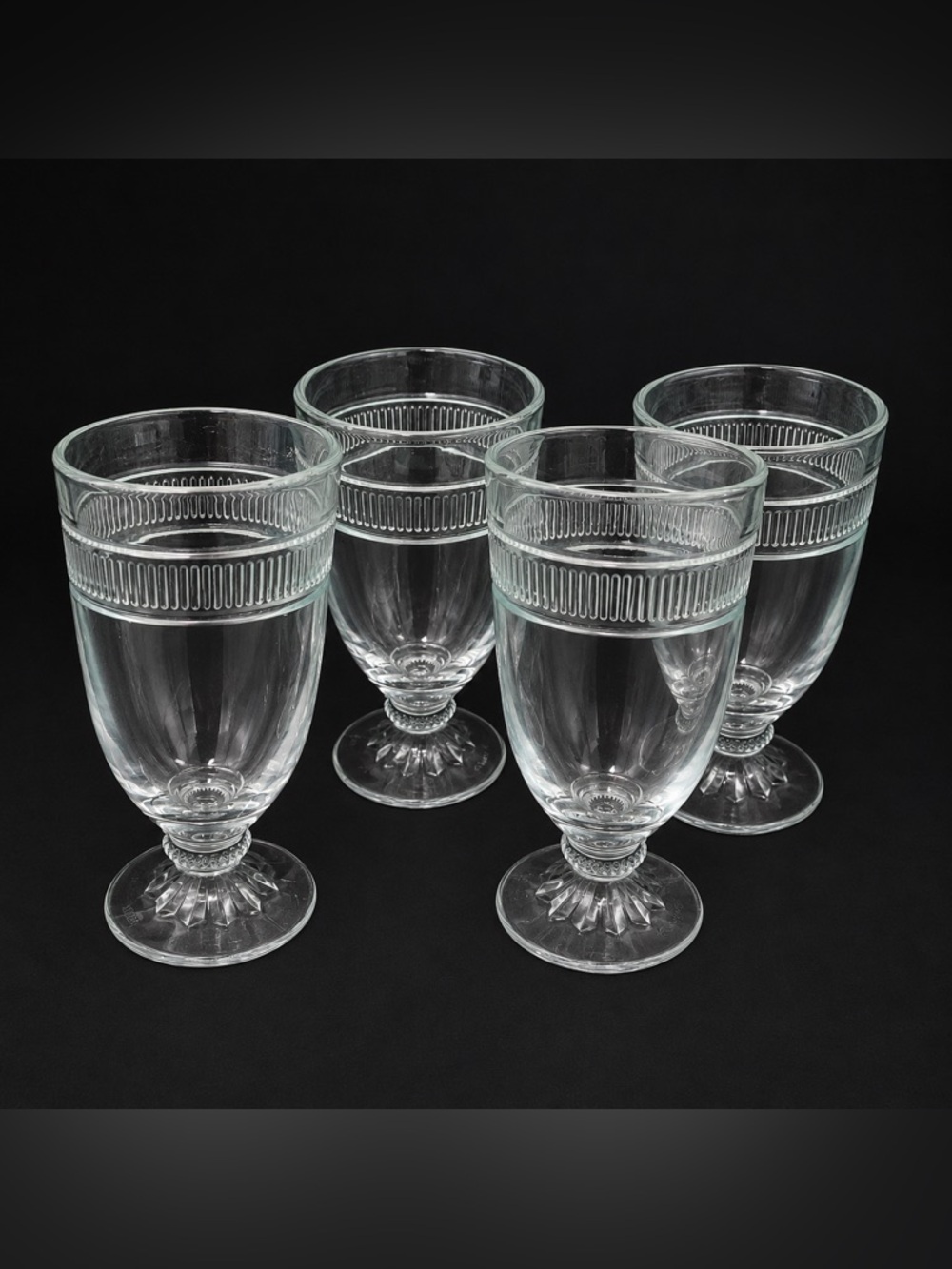 Martha Stewart Living MWY3 Iced Tea Glasses (4) Piece Clear Footed